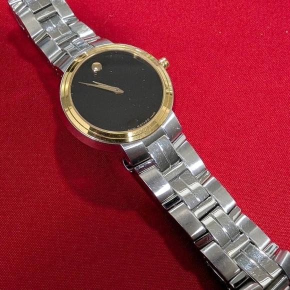 Movado Other - Movado Silver and Gold Watch with Black Dial